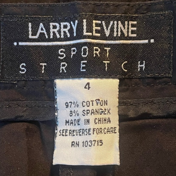 Vintage Larry Levine sport stretch Black Floral Embroidered Pants size 4 - Picture 7 of 7